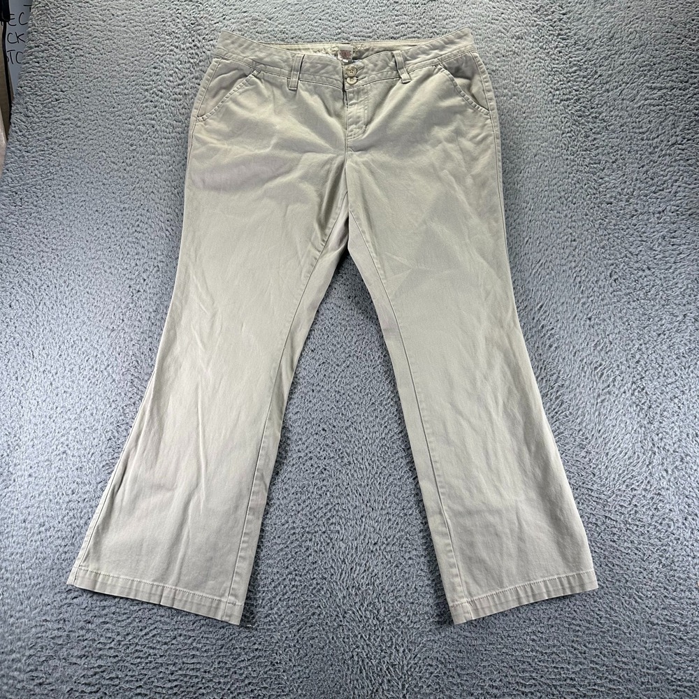 Arizona Pant Womens 15 Beige Cotton Chino Preppy Bootcut Business Career Stretch